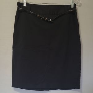 ALYX BLACK BASIC SKIRT WITH BELT 97% COTTON W/LINING BACK ZIP SIZE 10